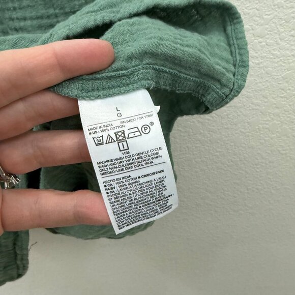 Old Navy Herb Green Gauze Demi Swing Short Sleeve Dress Womens size Large - Picture 5 of 10